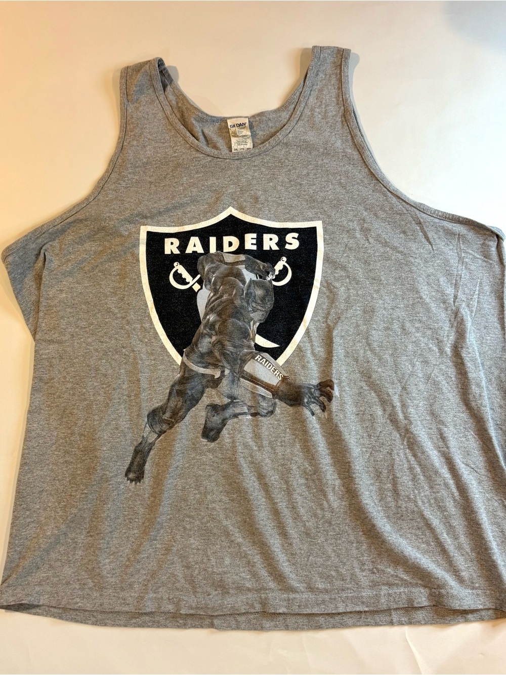 Las Vegas Raiders x Black Panther Graphic Tank Top Size 2XL Gray